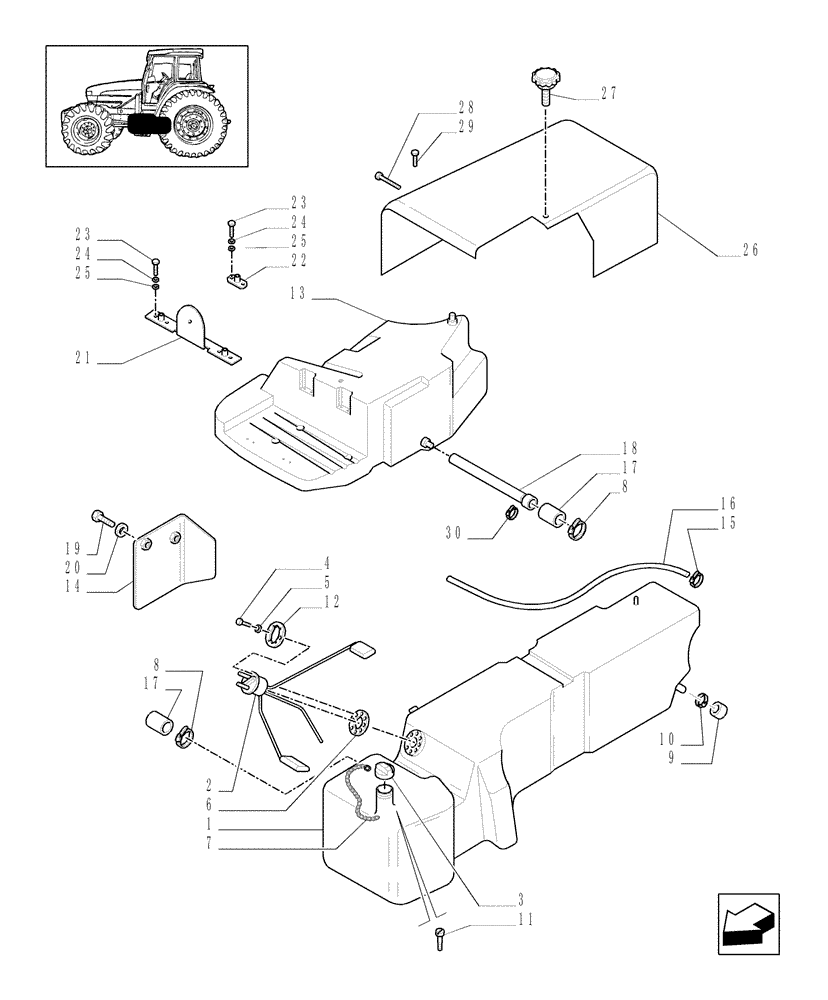 Схема запчастей Case IH MXM155 - (1.14.0[01]) - FUEL TANK - C5132 (02) - ENGINE EQUIPMENT