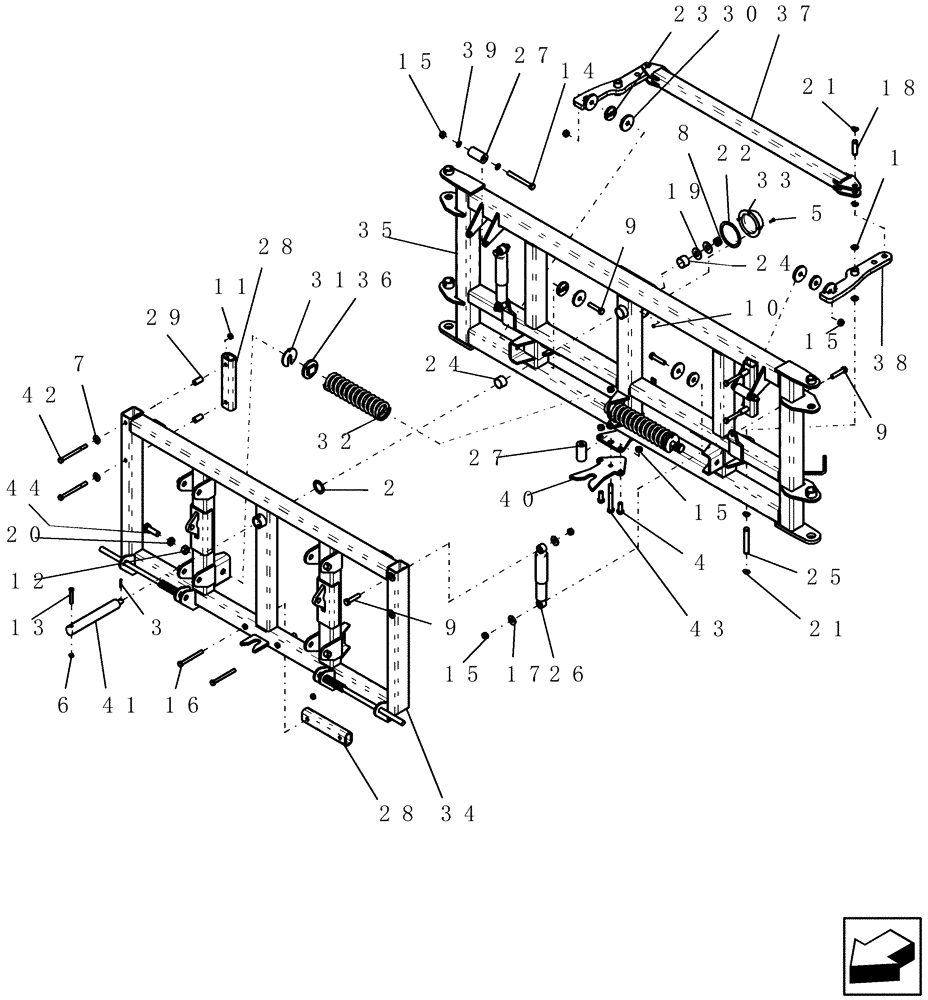 Схема запчастей Case IH 100 - (39.100.06) - MAIN FRAME - SUSPENDED BOOM - CENTER SECTION ASSEMBLY (39) - FRAMES AND BALLASTING