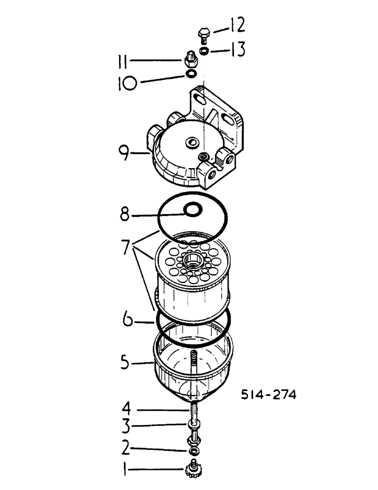 Схема запчастей Case IH 385 - (0G05-2) - FUEL FILTER, UP TO 376419 Power