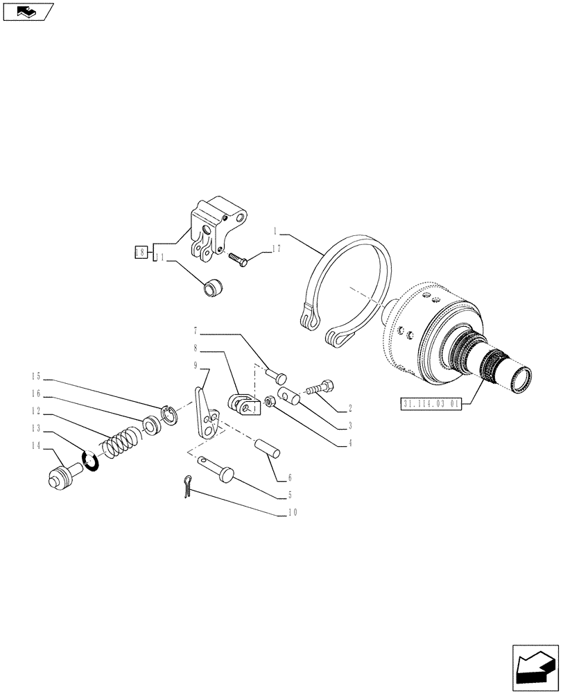 Схема запчастей Case IH PUMA 185 - (31.114.03[02]) - PTO, CLUTCH BRAKE (VAR.720809-743349-743374 / 743611) (31) - IMPLEMENT POWER TAKE OFF