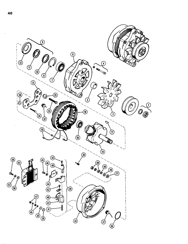 Схема запчастей Case IH 201 - (40) - ALTERNATOR 