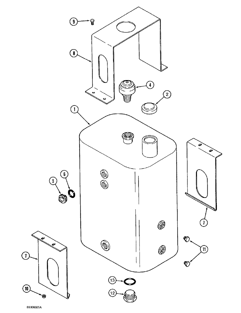 Схема запчастей Case IH 1644 - (8-02) - HYDRAULIC RESERVOIR, PRIOR TO P.I.N. JJC0098005 (07) - HYDRAULICS