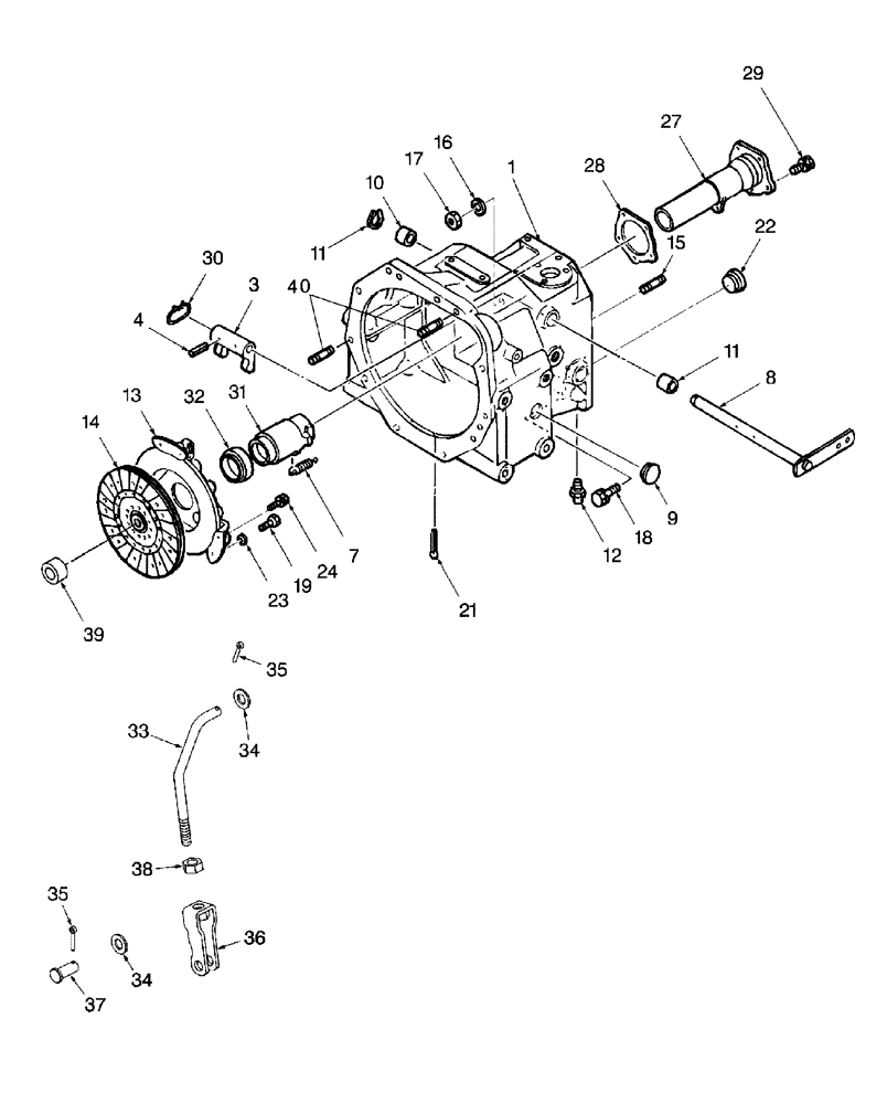 Схема запчастей Case IH D29 - (07A01) - CLUTCH & CLUTCH CASE, W/9 X 3 (03) - TRANSMISSION