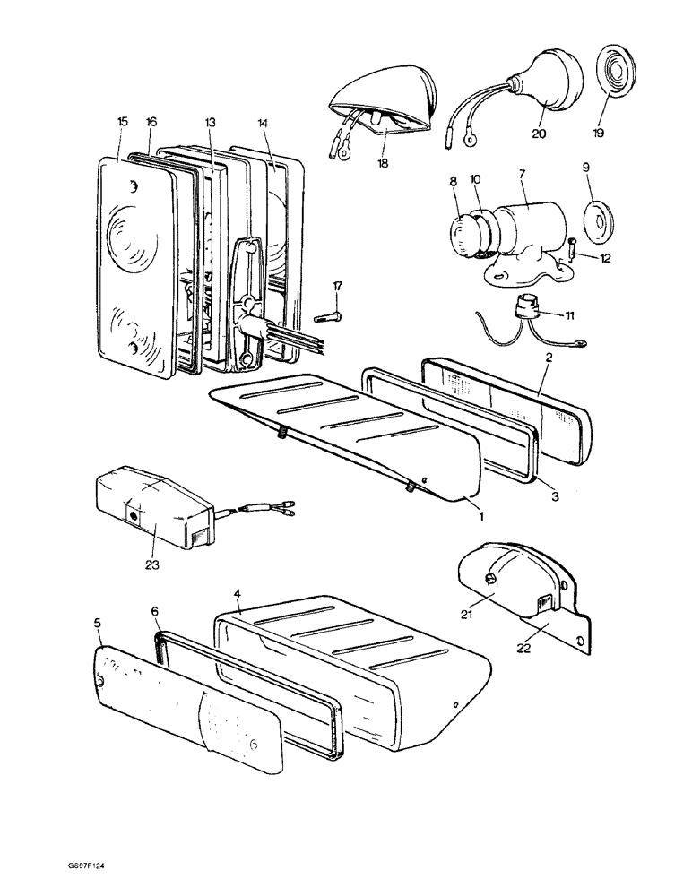 Схема запчастей Case IH 885 - (4-16) - LAMPS, SIDE AND REAR, 885, 885H, 885N, 885Q AND 885QH TRACTORS (04) - ELECTRICAL SYSTEMS