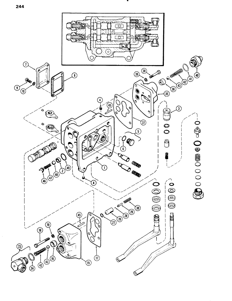 Схема запчастей Case IH 1090 - (244) - A61465 VALVE (08) - HYDRAULICS