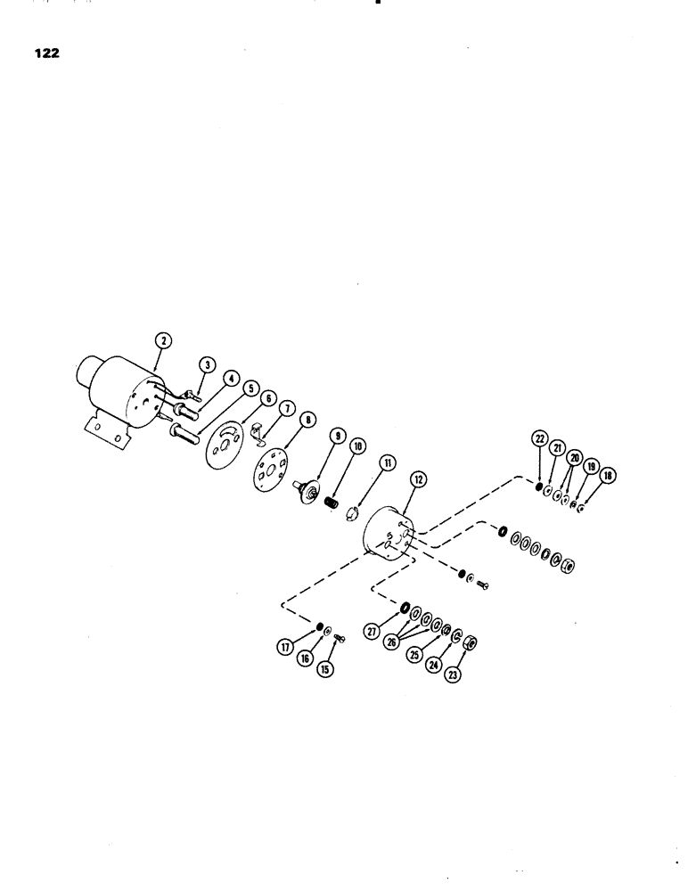 Схема запчастей Case IH 1070 - (0122) - A43846 SOLENOID, USED WITH STARTER A64907 (04) - ELECTRICAL SYSTEMS