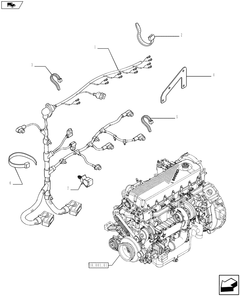 Схема запчастей Case IH F2CFE613T E003 - (55.100.05) - MOTOR ELECTRIC INSTALLATION (504162700 - 5801468534) (55) - ELECTRICAL SYSTEMS