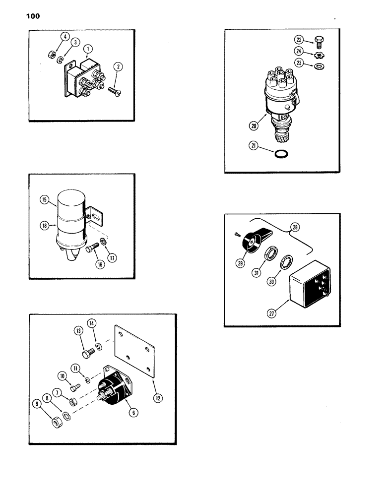 Схема запчастей Case IH 870 - (100) - ELECTRICAL EQUIPMENT MOUNTING, (336B) DIESEL AND (301B) SPARK IGNITION ENGINES (04) - ELECTRICAL SYSTEMS