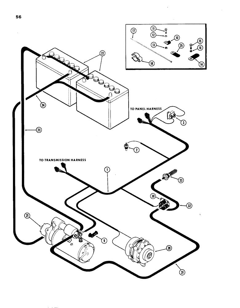 Схема запчастей Case IH 1270 - (056) - ELECTRICAL EQUIPMENT AND WIRING, 451BDT, DIESEL ENGINE, ENGINE HARNESS (04) - ELECTRICAL SYSTEMS