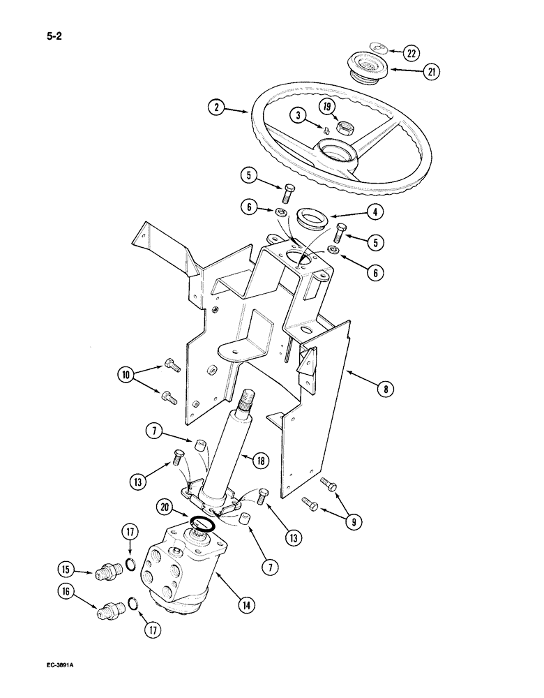 Схема запчастей Case IH 495 - (5-002) - STEERING WHEEL, SUPPORT AND VALVE (05) - STEERING