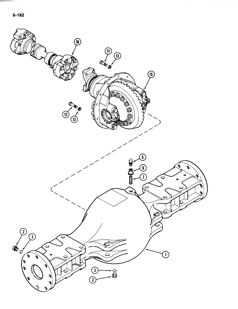 Схема запчастей Case IH 4494 - (6-182) - FRONT AXLE ASSEMBLY, STANDARD DIFFERENTIAL (06) - POWER TRAIN