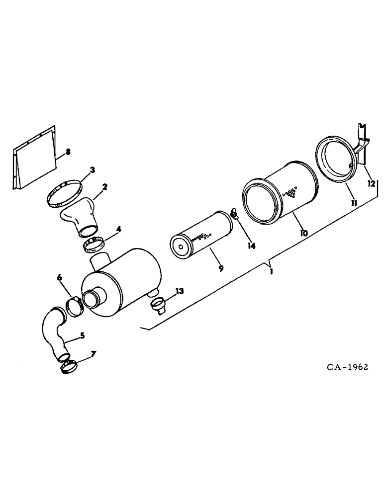 Схема запчастей Case IH 1566 - (12-02) - POWER, AIR CLEANER AND CONNECTIONS, 1566 TRACTORS Power