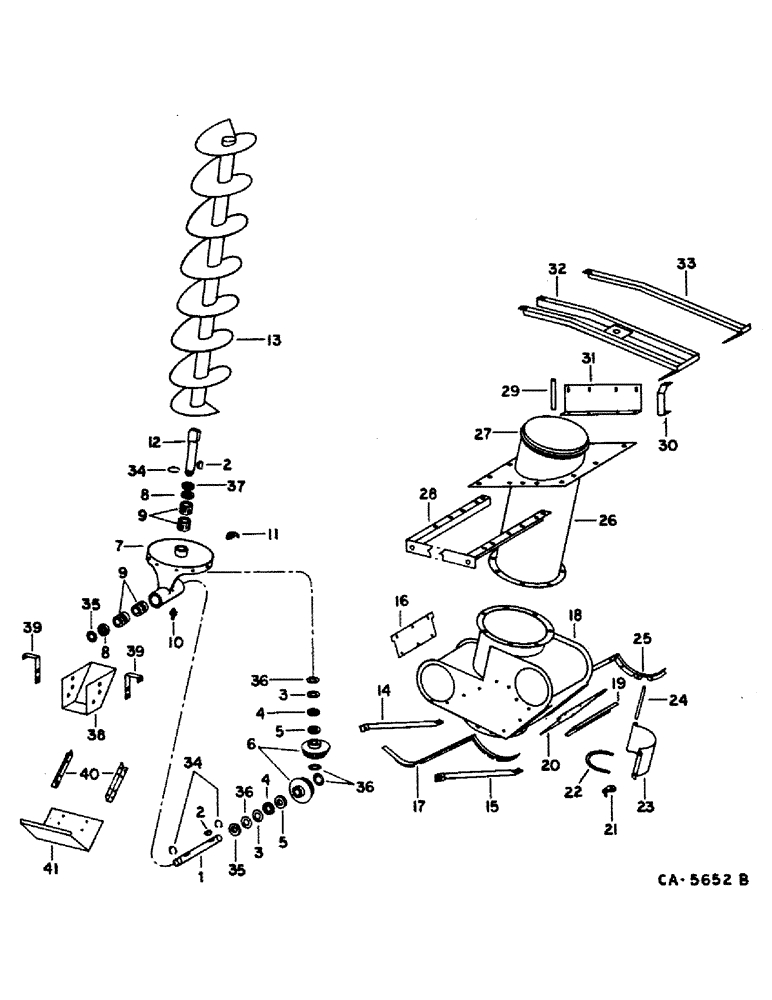 Схема запчастей Case IH 1480 - (26-09) - GRAIN TANK, GRAIN TANK UNLOADER LOWER Grain Tank