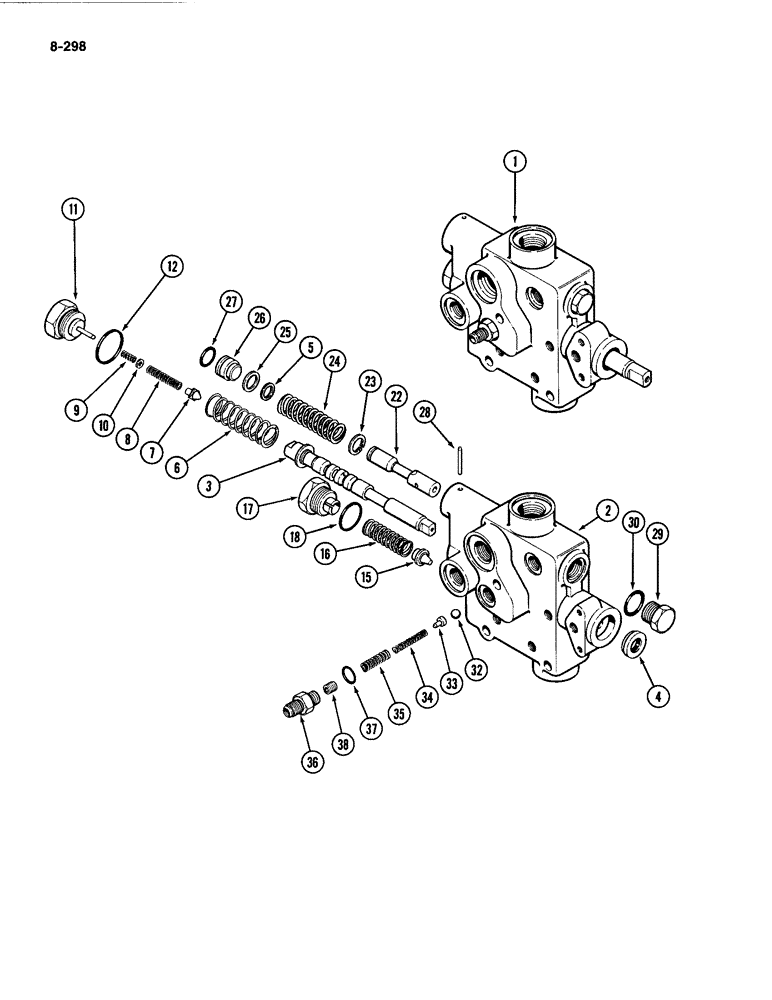 Схема запчастей Case IH 4494 - (8-298) - HYDRAULIC PRESSURE REGULATOR VALVE (08) - HYDRAULICS