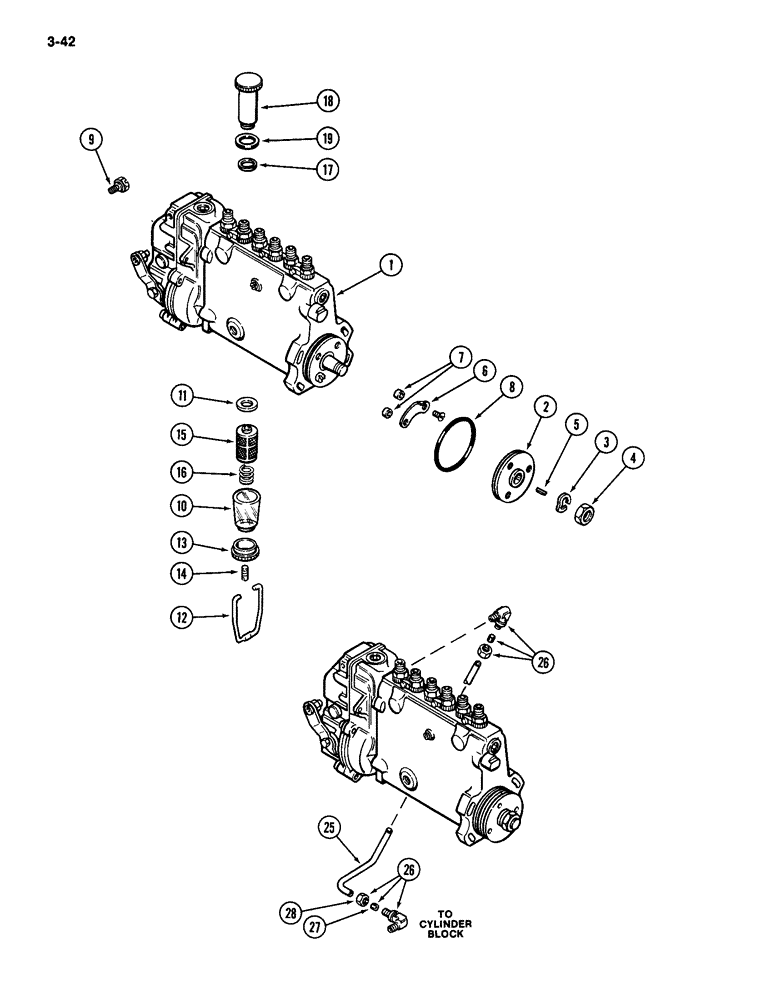 Схема запчастей Case IH 2094 - (3-42) - FUEL INJECTION PUMP, 504BD DIESEL ENGINE (03) - FUEL SYSTEM