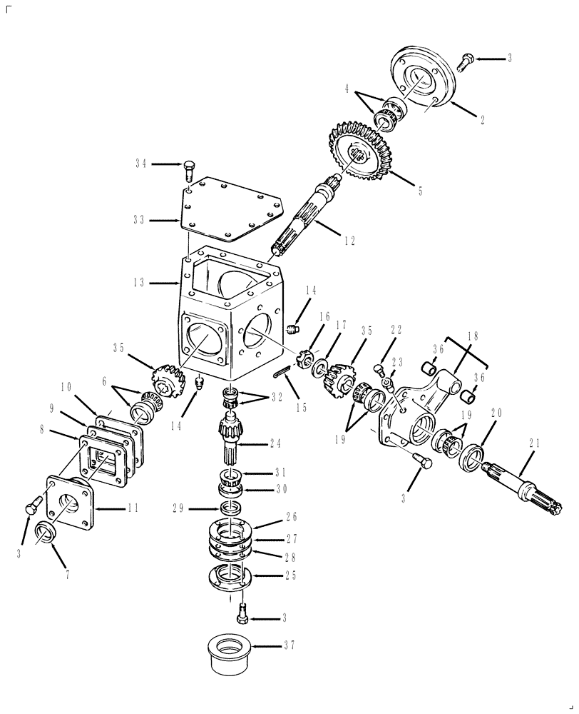 Схема запчастей Case IH DC102 - (03.02) - GEARBOX, BEVEL (03) - MAIN GEARBOX