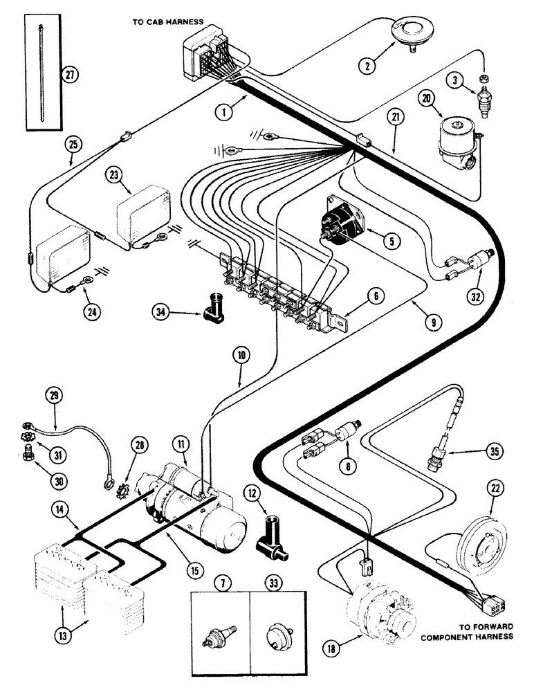 Схема запчастей Case IH 2594 - (4-08) - ENGINE HARNESS, PRIOR TO P.I.N. 9944363 (04) - ELECTRICAL SYSTEMS