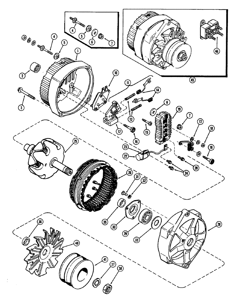 Схема запчастей Case IH 2470 - (126) - A137862 ALTERNATOR, 55 AMPERE DELCO-REMY, P.I.N. 8825001 THROUGH 8826412 (04) - ELECTRICAL SYSTEMS