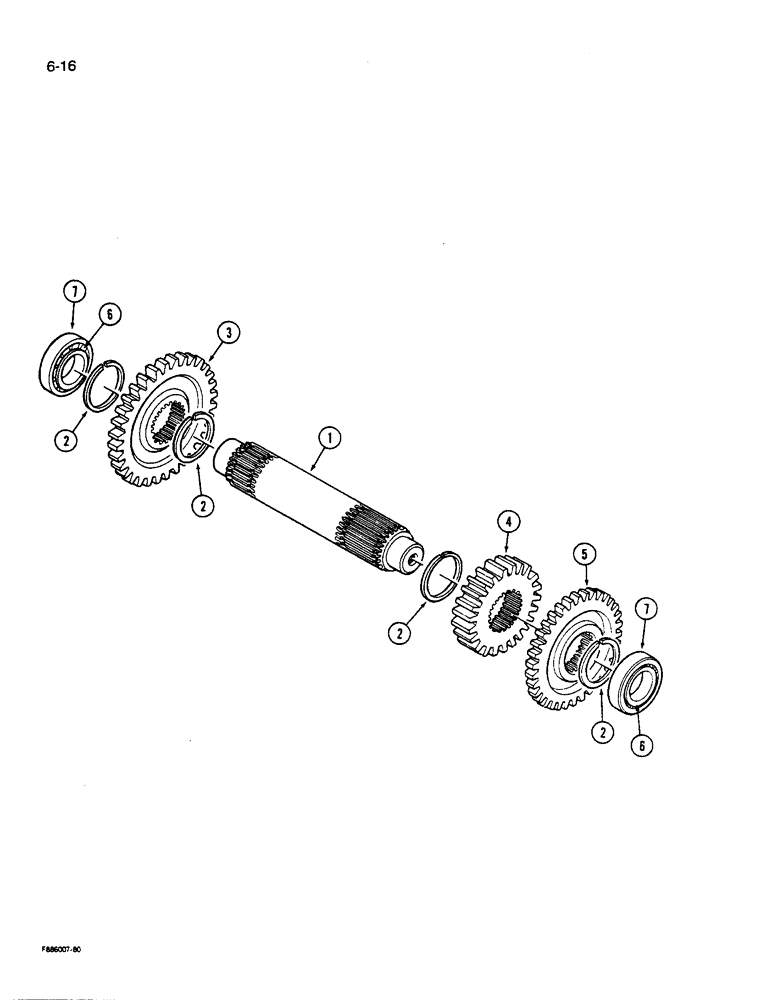 Схема запчастей Case IH 9280 - (6-016) - POWER SHIFT TRANSMISSION ASSEMBLY COMPOUND SHAFT (06) - POWER TRAIN