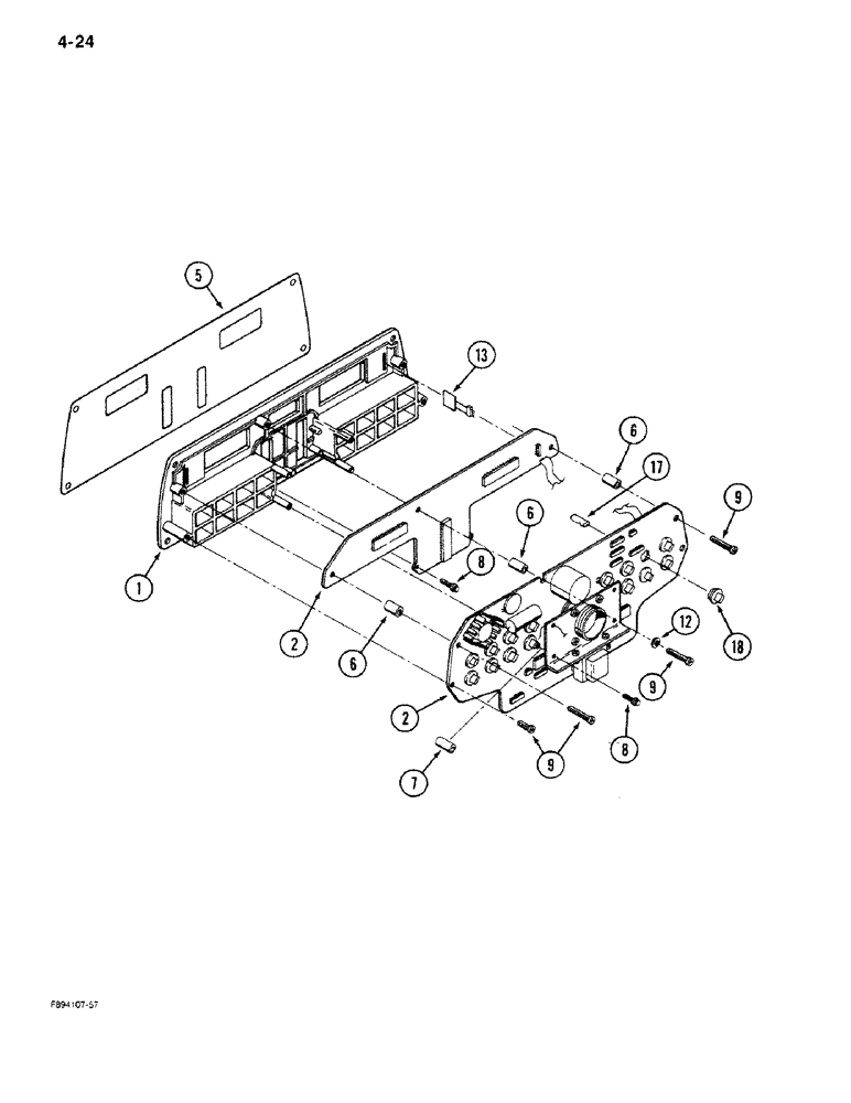 Схема запчастей Case IH 9280 - (4-24) - DASH INSTRUMENT CLUSTER (04) - ELECTRICAL SYSTEMS