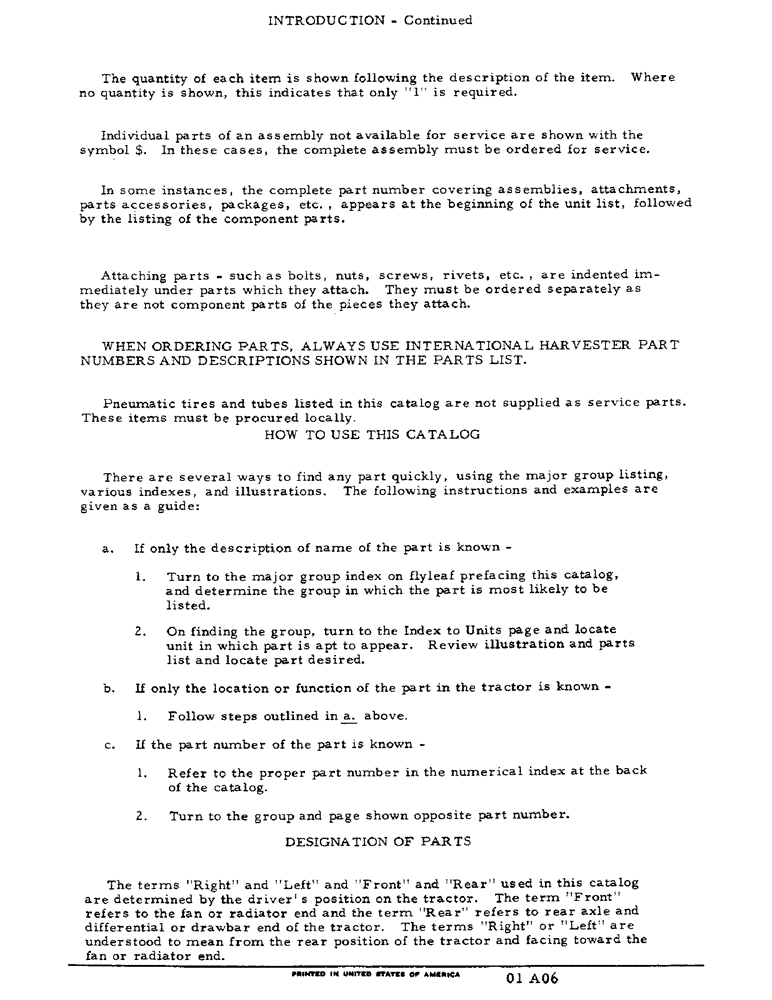 Схема запчастей Case IH 4186 - (01-06) - INTRODUCTION - CONTINUED (00) - GENERAL