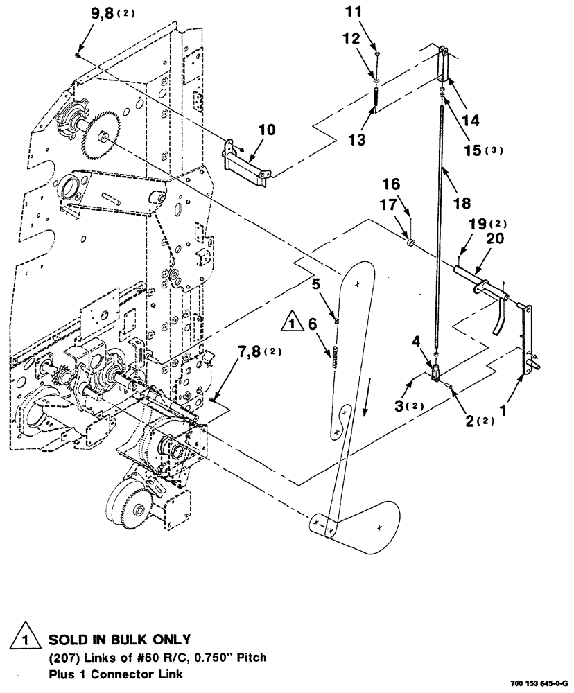 Схема запчастей Case IH RS561 - (02-048) - DE-CLUTCH LINKAGE ASSEMBLY S.N. CFH0156400 AND LATER Driveline