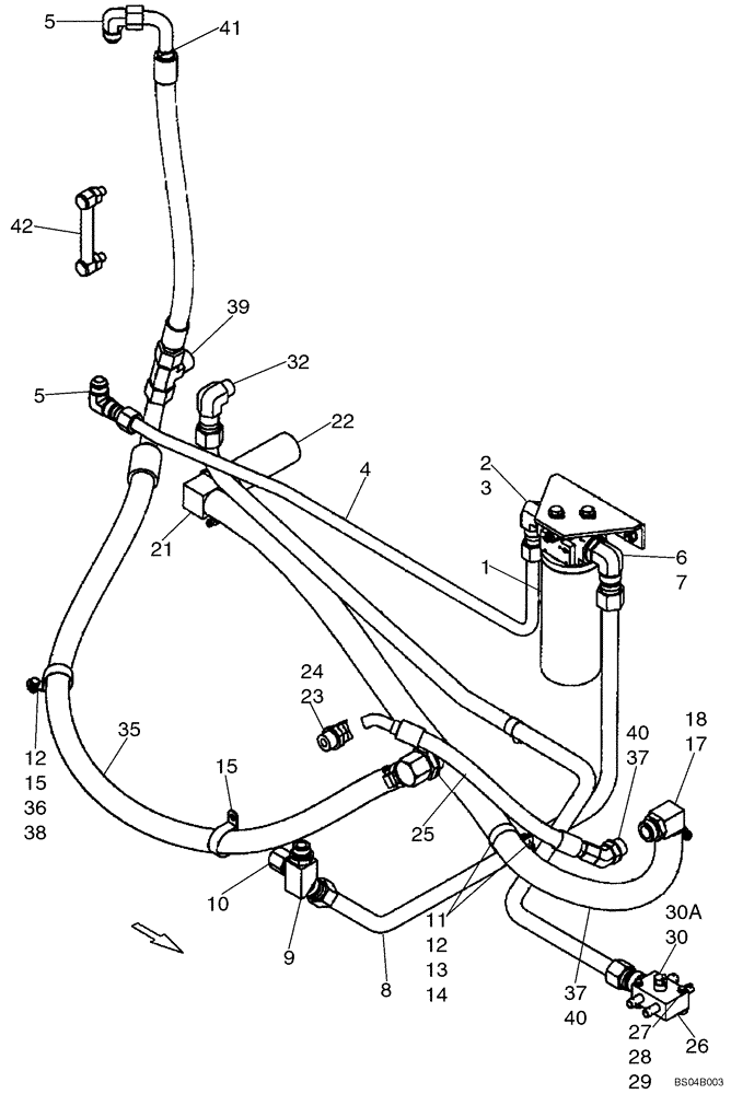 Схема запчастей Case IH 435 - (06-01) - HYDROSTATICS - PUMP, SUPPLY AND RETURN (06) - POWER TRAIN