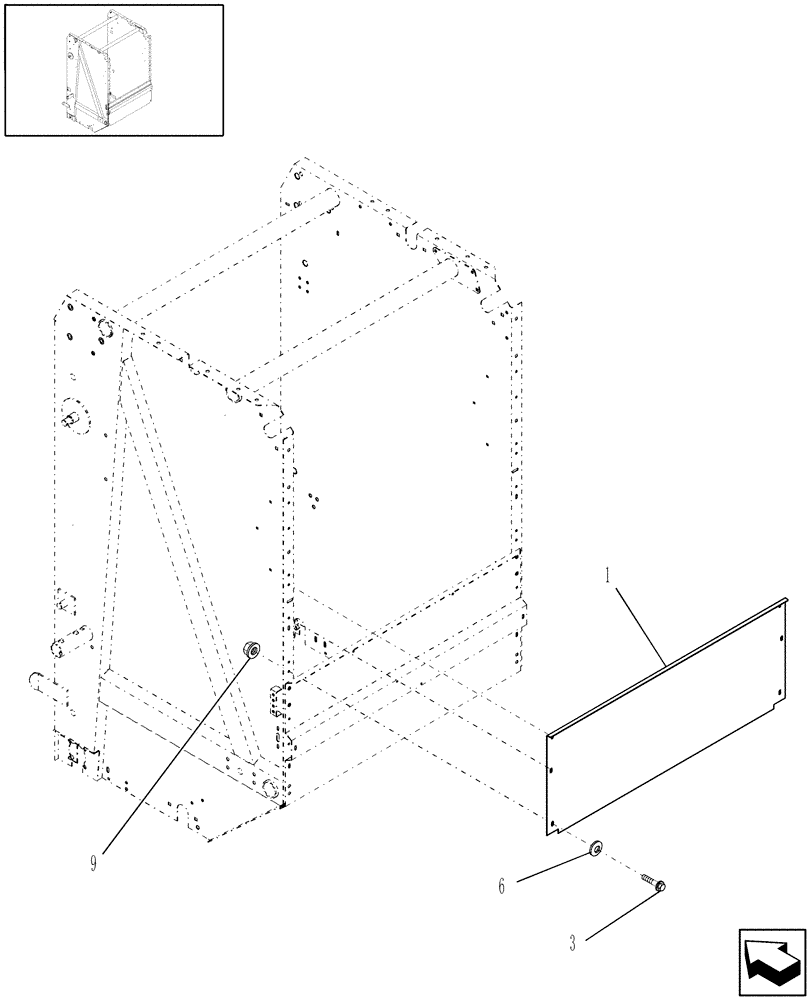 Схема запчастей Case IH RBX463 - (08.48) - SHIELDS, REAR PANEL, EUROPE & R.O.W. (08) - SHEET METAL/DECALS