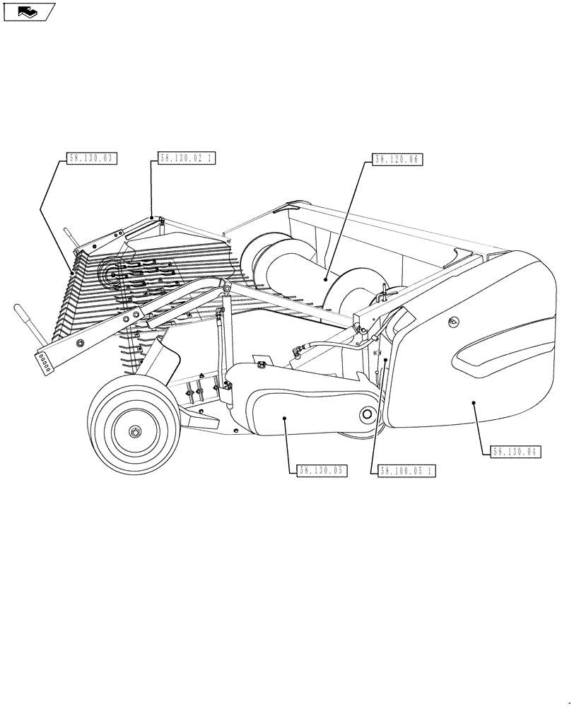 Схема запчастей Case IH 3016 - (00.000.58[02]) - ATTACHMENT HEADER (00) - GENERAL & PICTORIAL INDEX