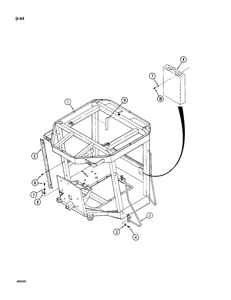 Схема запчастей Case IH 9260 - (9-044) - ROPS FRAME (09) - CHASSIS/ATTACHMENTS