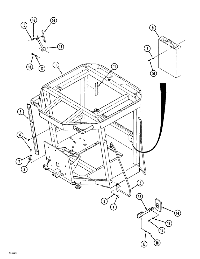 Схема запчастей Case IH 9380 - (9-040) - ROPS FRAME (09) - CHASSIS/ATTACHMENTS