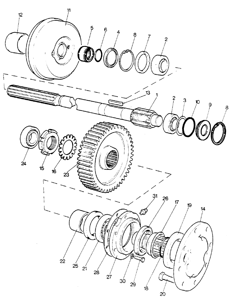 Схема запчастей Case IH 1390 - (E1-1) - FINAL DRIVE REDUCTION GEARS AND SHAFTS (06) - POWER TRAIN