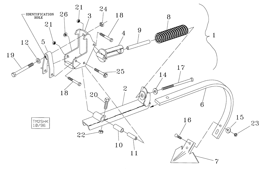 Схема запчастей Case IH RMX340 - (75.200.03) - CENTER SHANK ASSEMBLY PARTS (75) - SOIL PREPARATION