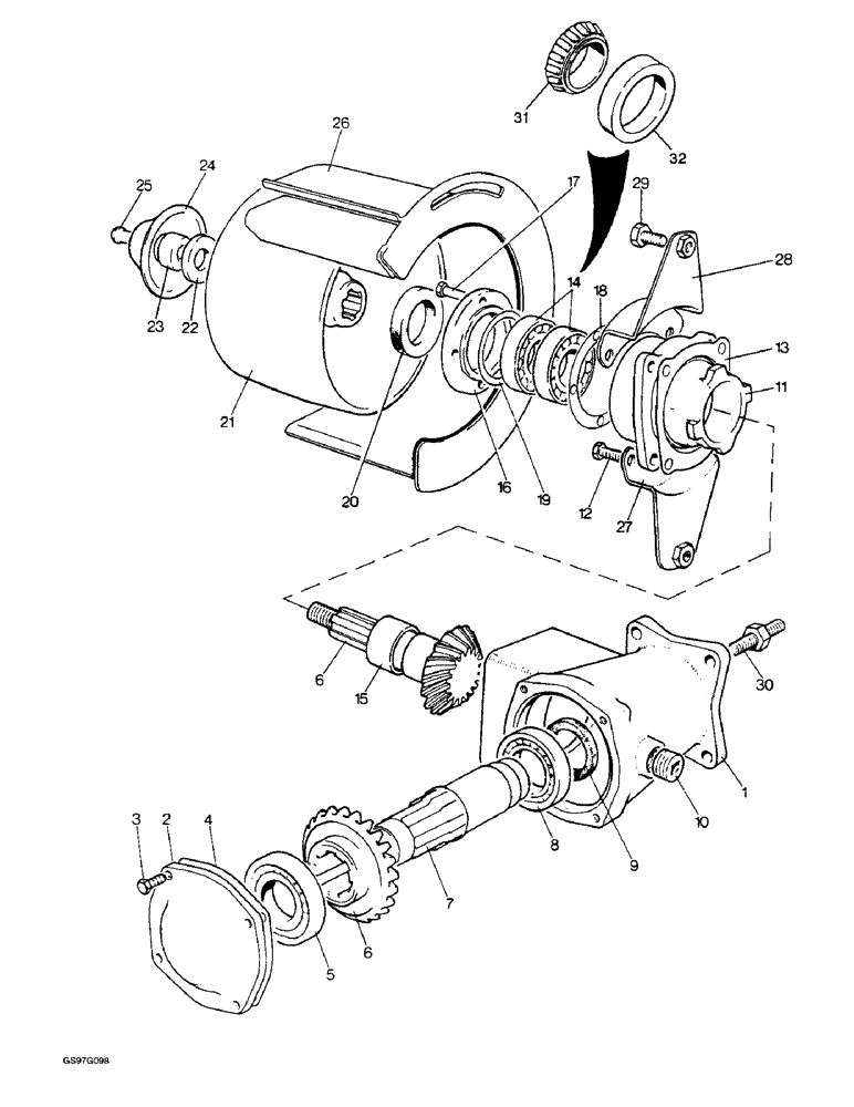 Схема запчастей Case IH 1212 - (6-08) - BELT PULLEY (06) - POWER TRAIN