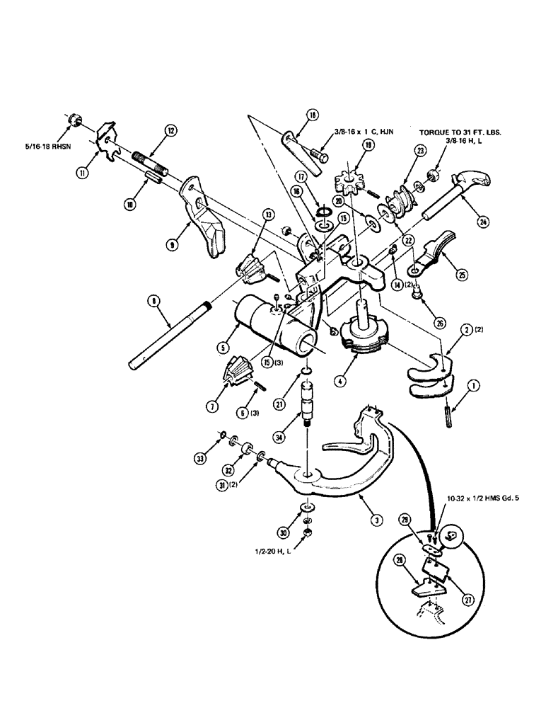 Схема запчастей Case IH 8540 - (32) - TWINE KNOTTER HEAD (14) - BALE CHAMBER