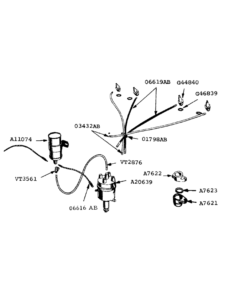 Схема запчастей Case IH 800 - (160) - DISTRIBUTOR IGNITION (10) - ENGINE