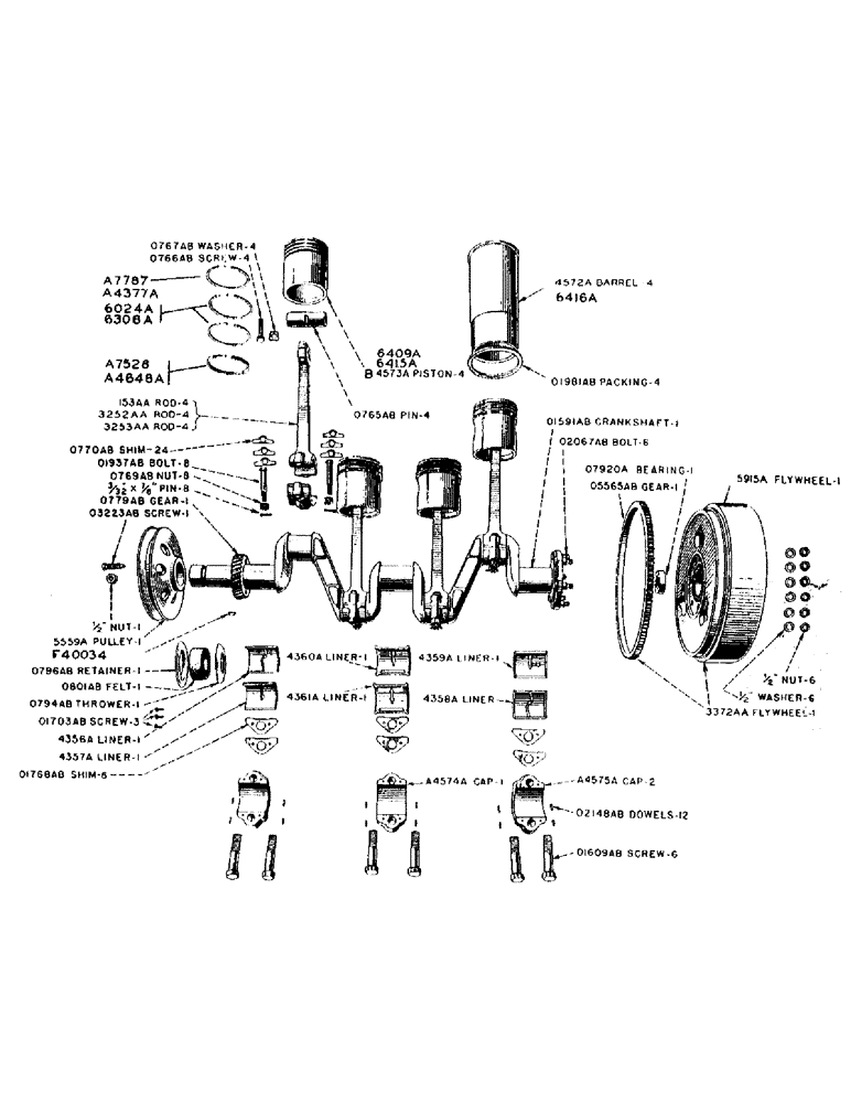 Схема запчастей Case IH DC-SERIES - (008) - PISTONS, CONNECTING RODS, AND CRANKSHAFT, PISTONS, RINGS AND SLEEVES, (3- 7/8" BORE) (02) - ENGINE