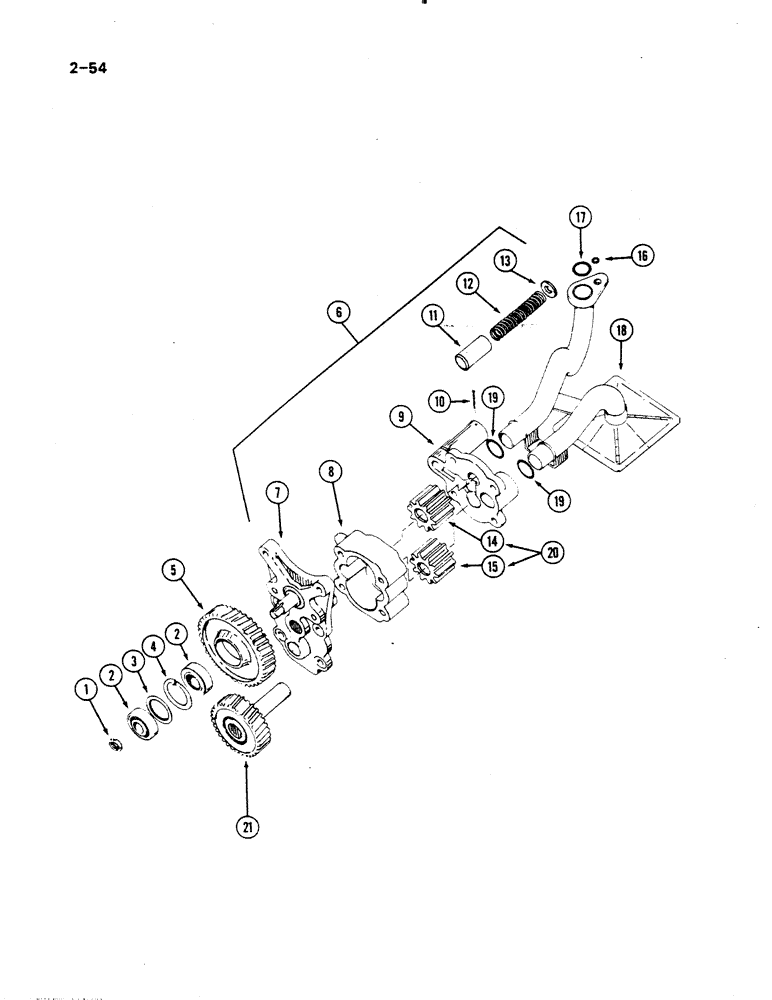 Схема запчастей Case IH 485 - (2-054) - OIL PUMP (02) - ENGINE