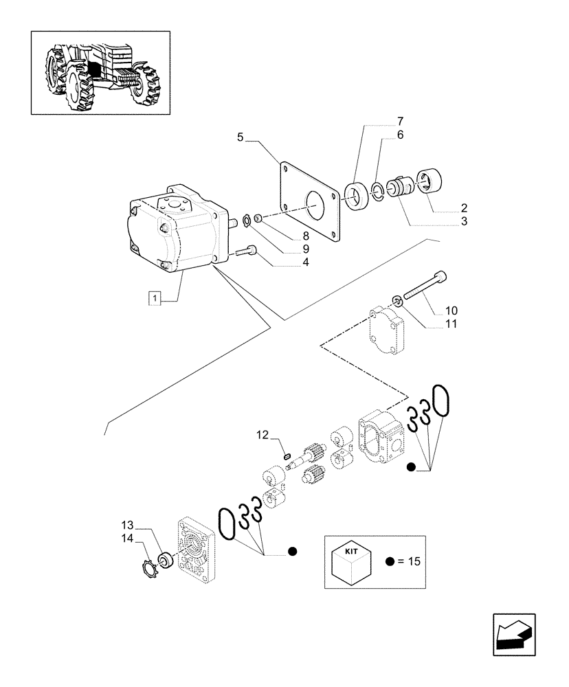 Схема запчастей Case IH JX1070C - (1.82.3) - LIFTER PUMP (07) - HYDRAULIC SYSTEM