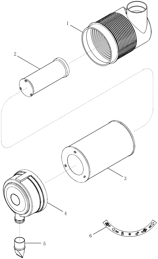 Схема запчастей Case IH PX110 - (02-04) - AIR CLEANER ASSY (02) - ENGINE