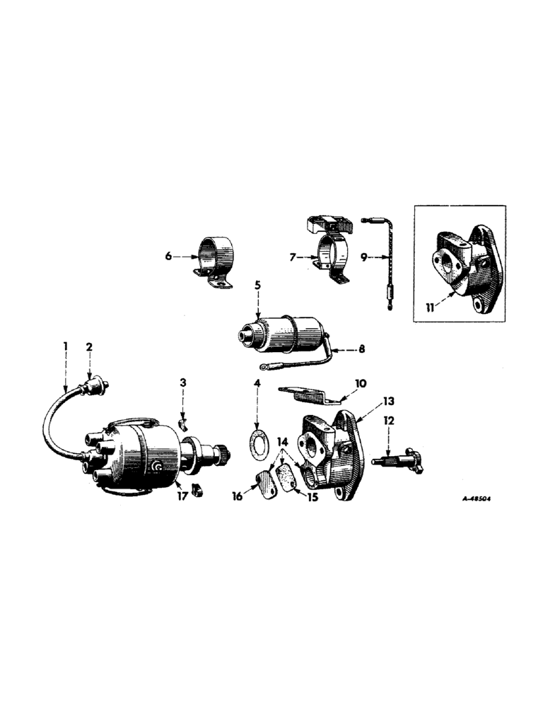 Схема запчастей Case IH 450-SERIES - (168) - ELECTRICAL SYSTEM, DIESEL ENGINE, BATTERY IGNITION UNIT, FOR TRACTORS EQUIPPED W/BATTERY IGNITION (06) - ELECTRICAL SYSTEMS