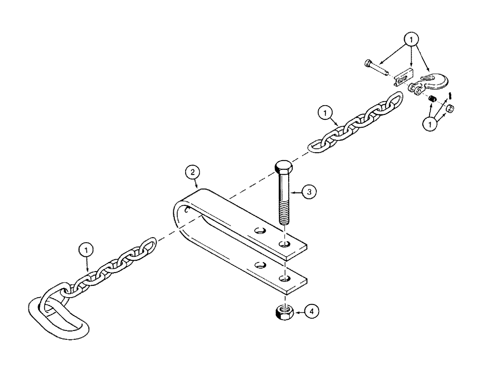 Схема запчастей Case IH 760 - (9-13) - SAFETY CHAIN (09) - CHASSIS/ATTACHMENTS