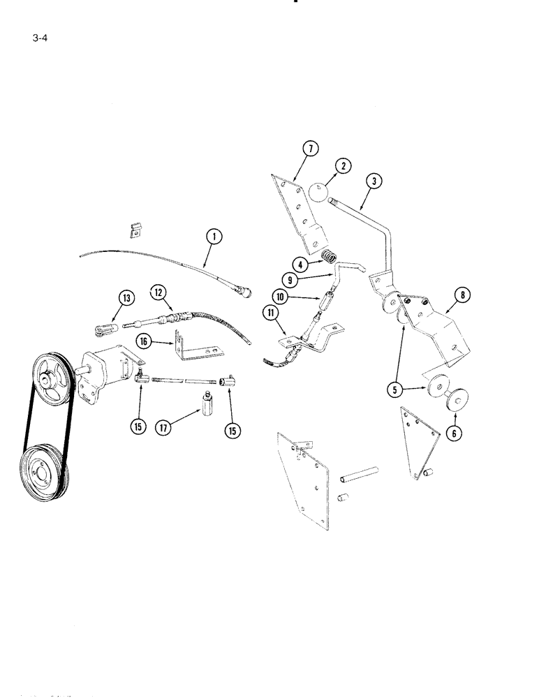 Схема запчастей Case IH 4000 - (3-04) - THROTTLE CONTROLS, 4000 WINDROWER (03) - FUEL SYSTEM