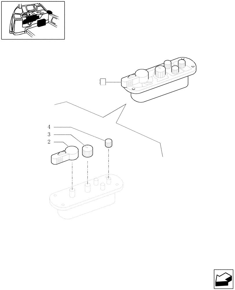 Схема запчастей Case IH JX1090U - (1.91.1/04A) - ELECTRONIC LIFTING - CONTROL PANEL (10) - OPERATORS PLATFORM/CAB