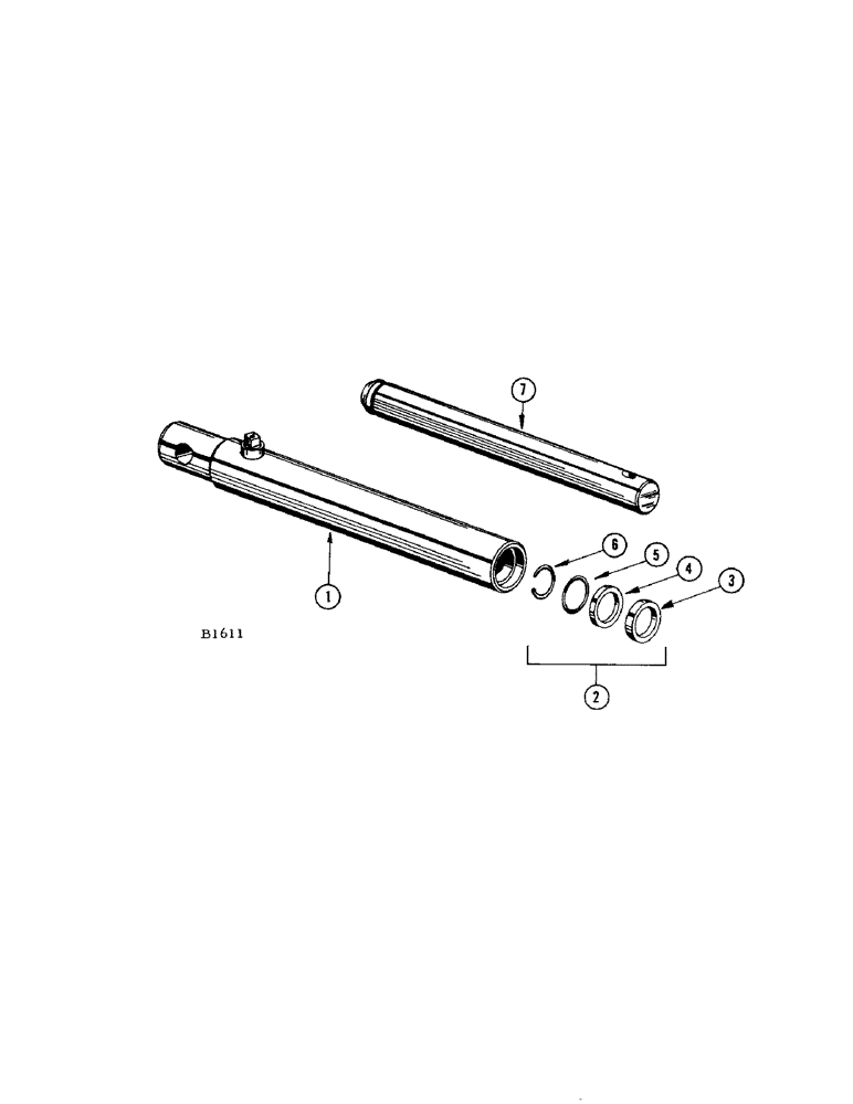 Схема запчастей Case IH 1050 - (44[B]) - PARTS FOR FHO42911 REEL LIFT CYLINDER 