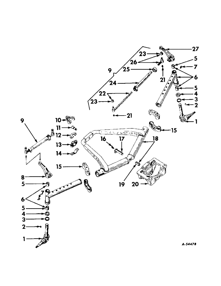 Схема запчастей Case IH 240 - (183) - CHASSIS, FRONT AXLE, INTERNATIONAL 240 TRACTORS (12) - CHASSIS