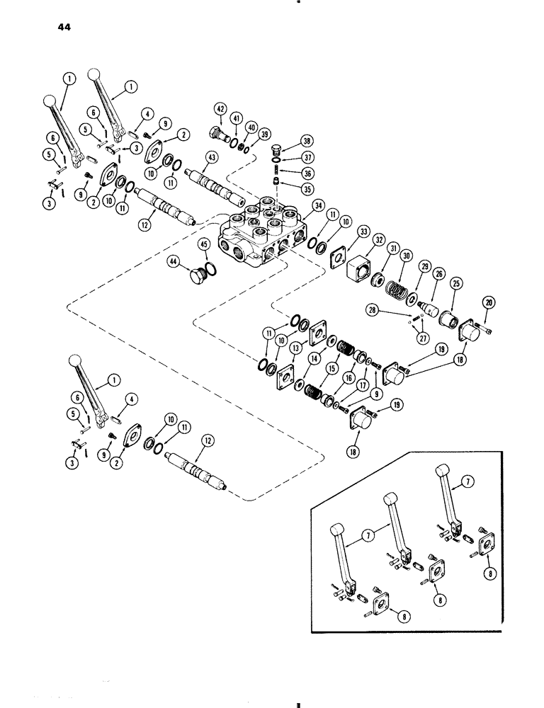 Схема запчастей Case IH 70 - (44) - CONTROL VALVE (35) - HYDRAULIC SYSTEMS