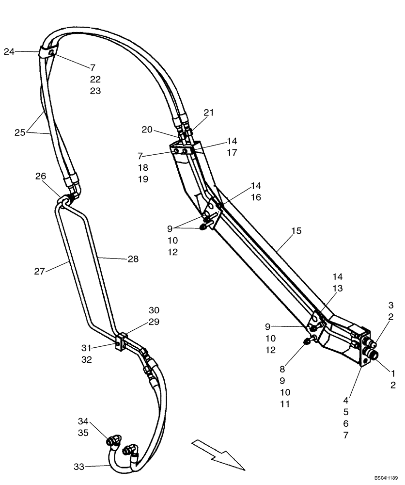 Схема запчастей Case IH 450 - (08-05) - HYDRAULICS - AUXILIARY SYSTEM (08) - HYDRAULICS