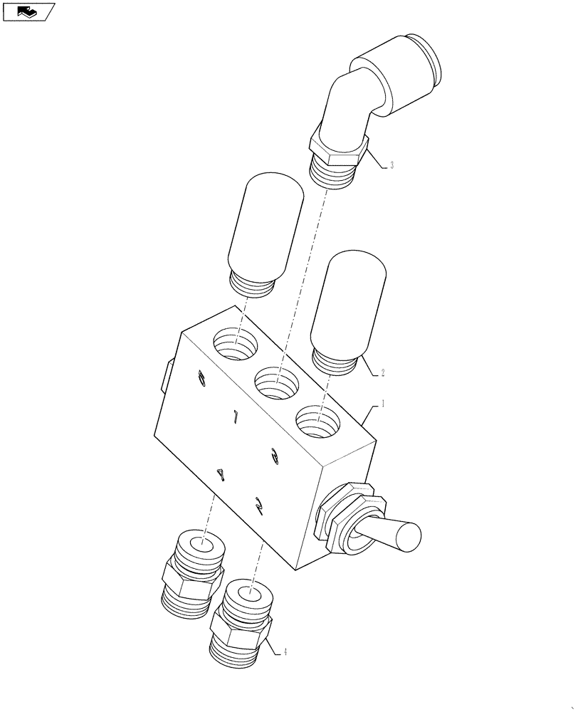 Схема запчастей Case IH 810 - (36.200.03) - 4 WAY AIR CONTROL VALVE, 6" AND 8" AUGER (36) - PNEUMATIC SYSTEM