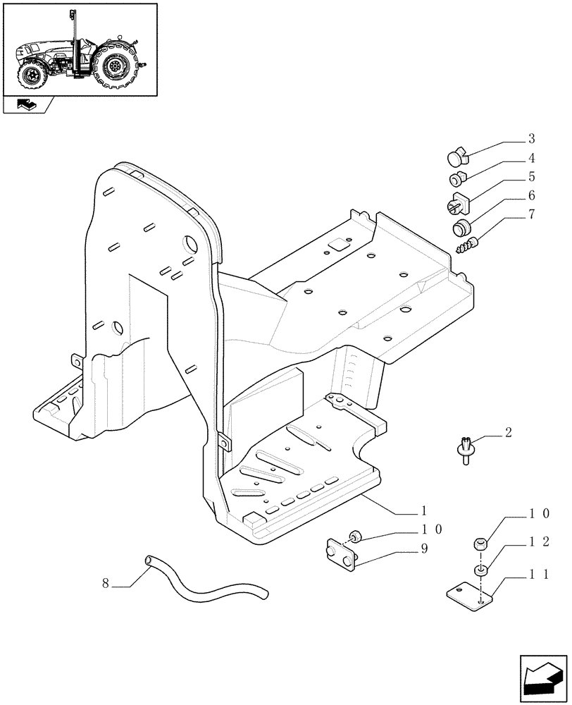 Схема запчастей Case IH FARMALL 85N - (1.92.87[01]) - COMPLETE PLATFORM AND RELATIVE PARTS - L/CAB (10) - OPERATORS PLATFORM/CAB